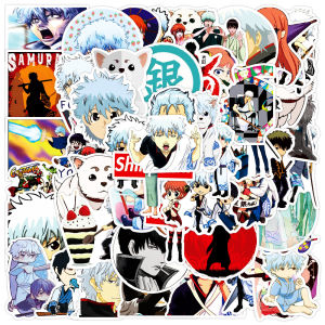 50pcs Japanese Anime Stickers GINTAMA Waterproof Laptop Notebook Cartoon Sticker for Kids