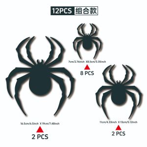 Halloween decoration supplies LED Black Bat Spider Wall Stickers Party Decoration Halloween Scene Stickers
