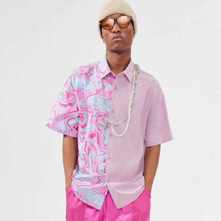 mens pink button up