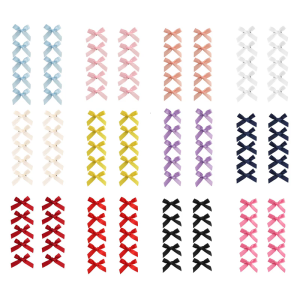 10pcs trẻ em nhỏ nơ cài tóc Clip màu trơn băng phong cách kẹp tóc cho các bên và quà tặng