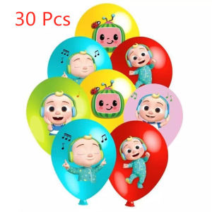 Ebeau 30 Pcs Cocomelon Party Needs Cocomelon Balloons for Birthday Decoration Party Set Gift for Kids Boys Girls