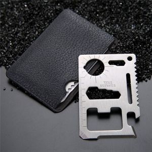 [MALAYSIA STOCK]11in1 Stainless Steel Mini Pocket Multipurpose Survival Card Tool Beer Bottle Cap Opener Portable Wallet Size Credit Card Cutter Portable Function Outdoor Camping Hiking Screwdriver Universal Army saber Gift Hot Selling DIY ActiveGo
