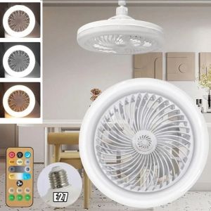 Quạt Trần Đèn Led 2 Trong 1 Ánh Sáng Trắng Tốc Độ Gió 30W Đi Kèm Điều Khiển Từ Xa Đuôi E27 Phù Hợp Lắp Đặt Nhiều Không Gian Nhỏ