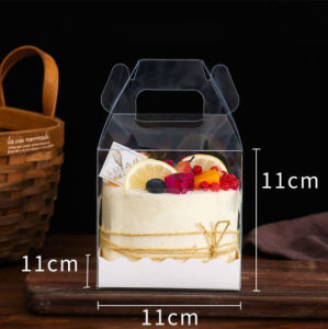 5pcs | CLEAR ACETATE TRANSPARENT MINI CAKE BOX | Clear Square Box For Mini Cakes With Pastry Liner