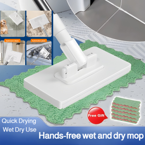 🔥big Discount 🔥【Automatic Gripping 2.0】No-dirty mop Hardwood Floor Cleaning System Microfiber Towel Mop Lazy Housekeeping Tool Clamp Cloth Mop Microfiber Towel Mop  No Hand Wash Mop Wet Dry Use Washable Pad Quick Drying 【自动夹取2.0】不脏手拖把