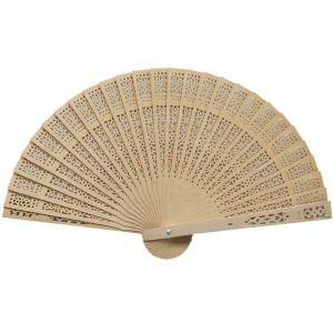LOPU Vintage Fan Crafts Punched Wood Fan Handle Hand Fan Home Accessories Hand-held Sandalwood Fan Hollow Dance Hand Fans Hand Held Flower Fans Photo Prop Tool Folding Fans