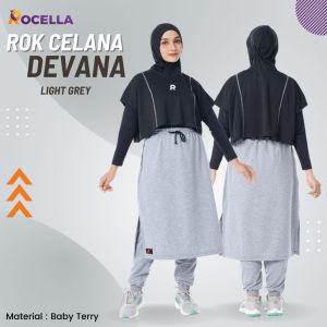 Rok Celana Olahraga Devana Rocella | Rok Celana Panjang Perempuan Muslimah Bahan Baby Terry Lembut Adem | Rok Olahraga Wanita Muslim Sepeda Senam Lari Rocela