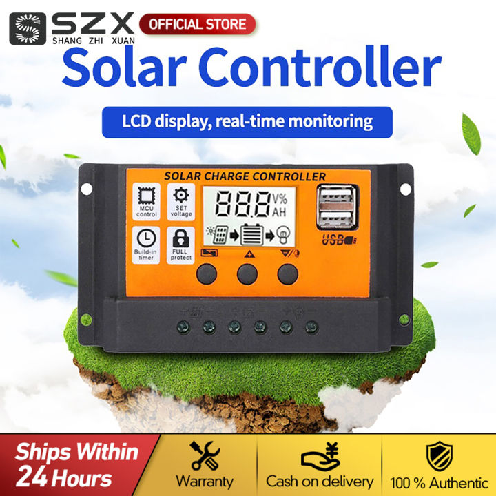 SZX 12V24V Mppt Solar Charge Controller Lead Acid Battery Scc Smart Pwm ...