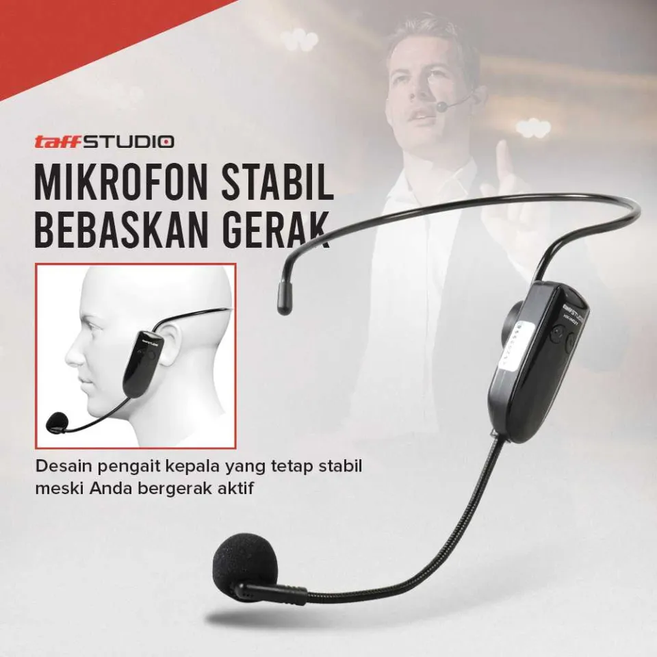 BERGARANSI TaffSTUDIO Wireless Microphone Headset with