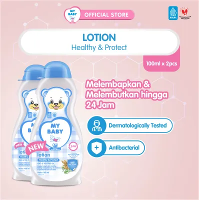 MY BABY Lotion Healthy & Protect [100 mL / 2 pcs] - Losion Bayi untuk Kulit Anak Halus Lembut - Exp: 12.2027