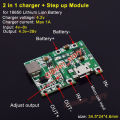 โมดูลชาร์จแบต พร้อม step up ปรับเพิ่มV แบบมีวงจรป้องกัน micro usb สำหรับ แบต 3.7 v 1S ตัดไฟอัตโนมัติ 1 ชิ้น. 
