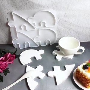Trái Tim Tinh Tế Thiết Kế miếng lót bằng Silicone Khuôn Chịu Nhiệt Câu Đố Tim Coaster miếng lót ly Khuôn Cho Nghệ Thuật Tự Làm Sáng Tạo