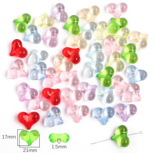 Fashion Cute Acrylic Plastic Heart Charm Beads Candy Colo Loose Spacer Beads For Necklace Bracelet DIY Jewelry Making Accessories