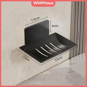 WHPHous Carbon Steel Bathroom Shower Storage Soap Tray Rack Soap Tray Wall Mounted Drainage Soap Tray Box