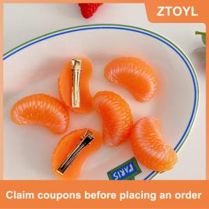 【ZTOYL】 คลิปหนีบผมรูปผลไม้จำลองสีส้มน่ารักสุดสร้างสรรค์คลิปหนีบผมสำหรับเด็กผู้หญิงเครื่องประดับผม
