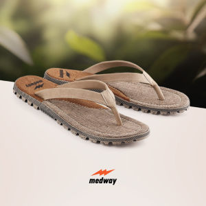SANDALLIKE x MEDWAY - Sandal jepit pria sandal Flip Flop kekinian kasual krem kombinasi bonus gelang