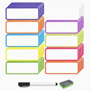 60pcs Magnetic Label Whiteboard Stickers / Erasable Card Name Tags / 10 Colors Fridge Magnetic Label