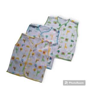 Baju Bayi  Baju Bayi New Born Tangan Kutung Merk Shankusen - 3Pcs