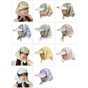 Womens Light weight Hat Breathable Headscarf Hat Sun Protecting Wide Border Hat for Outdoor Camping
