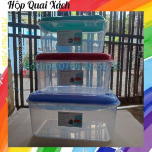 Hộp nhựa đa năng có Quai 3 Size 2500ml/ 4000ml/ 6500ml - Nhựa Hiệp Thành Hộp đựng dụng cụ