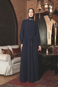 MANDJHA Diamond Dress Navy - Gamis Biru Premium Mandjha by IVAN GUNAWAN