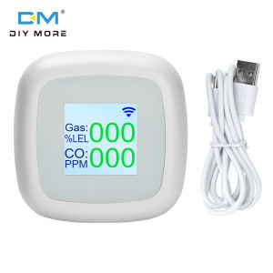 เครื่องตรวจจับ CO คาร์บอนมอนอกไซด์สัญญาณเตือนแก๊ส DC 5V เครื่องตรวจจับก๊าซติดไฟได้ชนิด C อินเตอร์เฟซ1.4นิ้ว TFT เต็มจอจอแสดงผล LCD LED