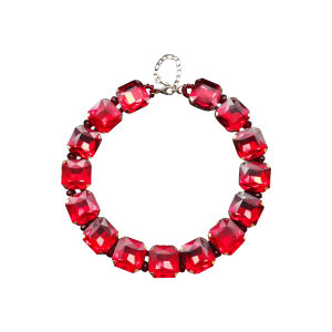 Her Lab Jewelry | Cubic zirconia red chain pendant necklace square Korean style womens necklace high-end red diamond jewelry accessories gifts personalized choice