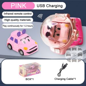Remote Control Racing Car Kids Mini Racing Remote Control Watch Toy USB Charging Kids Birthday Gift