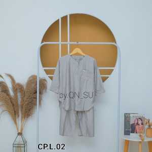 Hanna One Set Setelan Baju Wanita Kekinian Polo Linen