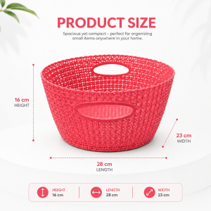 Premium Multi-Purpose Knitted Style Plastic Storage Basket Organizer for Kitchen Bathroom Bedroom Living Room
