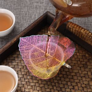 MAKERVY 1 Pair Leaf Shape Tea Infuser Hollow Out 304 Stainless Tea Strainer Elegant Fine Mesh Leaf Tea Filter Tea Brewing