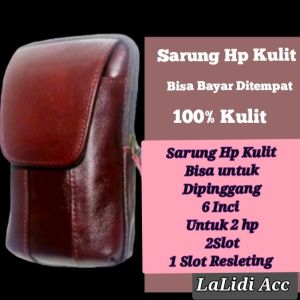BISA BAYAR DITEMPAT DOMPET Hp kulit/sarung Hp bisa untuk 2 Hp ukuran 6 inci