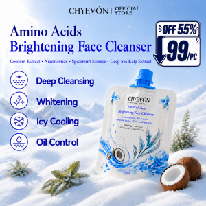 [Supreme Upgrade] CHYEVON Amino Acids Brightening Face Cleanser 30ML | Whitening Brightening Anti-Acne | Pore Control Deep Cleansing Oil Control | Sea Kelp Extract & Niacinamide & Coconut Extract & Spearmint Floral | Icy Refreshing Skin Repairing [SHOP]