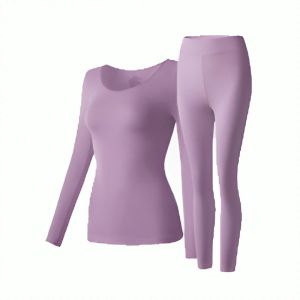 『Brelira』บางเฉียบ heattech เสื้อผ้าดูแลผิว ชุดสองชิ้น กรดไฮยาลูโรนิก ไร้รอยต่อ น้ำหนักเบา นุ่มสบาย ลองจอน ป้องกันไฟฟ้าสถิตย์ ยืดหยุ่นสูง ระบายอากาศได้ดี เสื้อฮีทเทค