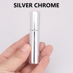 Botol Spray 10ml Kaca Metalik Chrome Coated Parfum Travel Size Isi Ulang Decant