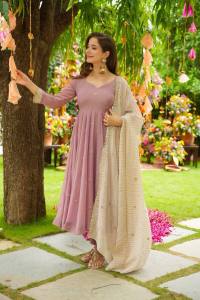 [PRE-ORDER] Ready Made Faux Georgette With Embroidery Work Suit (10-15days delivery)