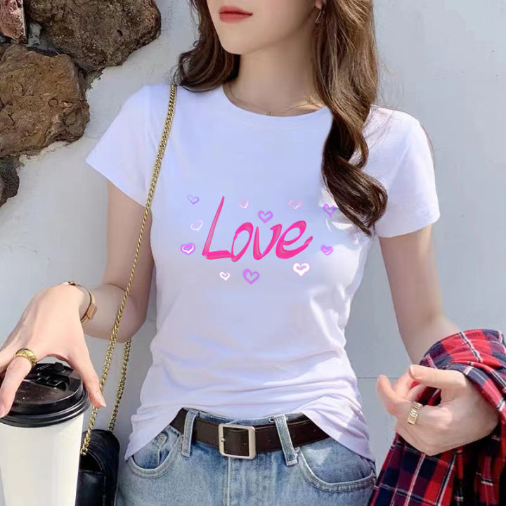 FASHION t-shirt for girls printed graphic tee tops for women korean style  school t shirt shirts tshirts for Women womens sale summer