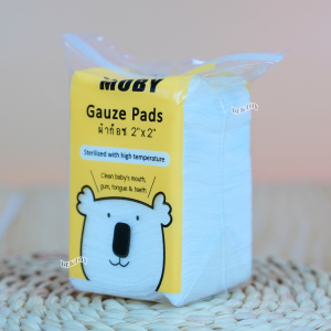Baby moby โมบี้ ผ้าก๊อซเช็ดลิ้นทารก แบบถุง ขนาด 2นิ้ว 50 แผ่น