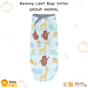 1 Pcs Bedong Bayi Bedong Lipat Single Knit BABY LEON BC-108 Bedong Bayi Instan Kain Bedongan Bayi Motif
