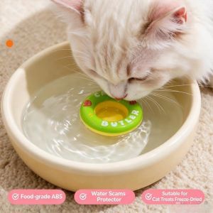 MIRELAE Floating Kitten Drinking Dish Lure Cats to Drink Water Lickable Cat Water Feeder Bowl Creative Interactive Pet Drinking Toy Dish for Kitten Puppy