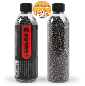 Hạt khử mùi cát Mèo than hoạt tính chai 300gram (mẫu mới) - Hara Pet Store