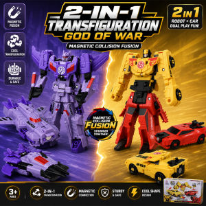 2-in-1 Magnetic Collision Transforming Robot Car Cool God of War Fusion Model Kids Deformation Toy