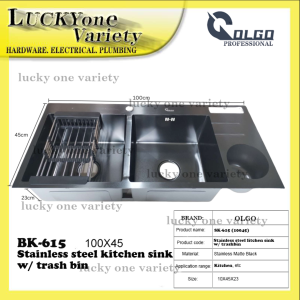 10045 STAINLESS STEEL KITCHEN SINK W/ TRASHBIN (BK-615)