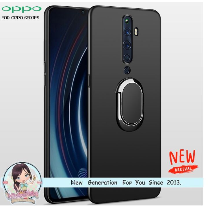 Case Oppo Reno 2F 2Z 10X ZOOM Soft Tpu Black Ring Casing Cover