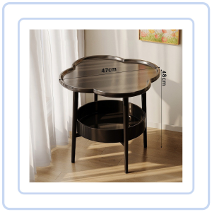 【Pure Care】 Nordic Coffee Table / Round Side Coffee Table / Modern Side Table with Shelf