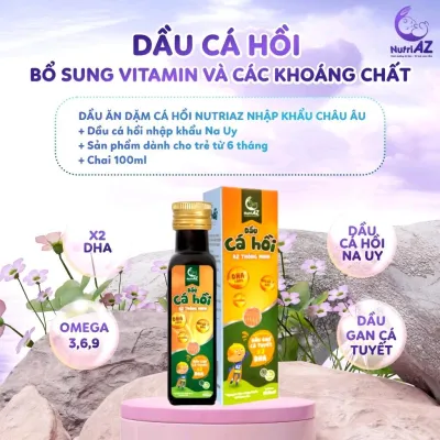 Dầu Cá Hồi Oliu Chiên Xào 100ml NutriAZ dùng nêm trực tiếp và chiên xào cho bé từ 6 tháng