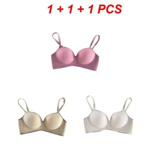 【BUY 2 TAKE 1】BOULDER  Fashionable Push Up Bra Women Seamless Elastic Plus Size [32-42AB Cup] Basic Solid Color Anti-sagging Underwear No Steel Ring Breathable Soft Skin-friendly Lingerie