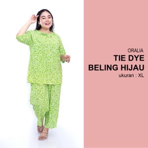 One Set Big size /Tie Dye Beling Hijau / Setelan Celana Panjang / Setelan Jumbo / Tie Die Big Size / Tie Dye Jumbo
