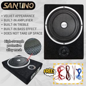 Ultra Slim Car Active Subwoofer 1200W 10 Inch Under Seat Audio Speaker Powerful Bass Built-in Amplifier 低音动感音箱