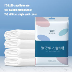 3 / 4-Piece Thickened Disposable Bed Sheet Non-Woven Dirty Proof Portable Bedding Set Travel Hotel